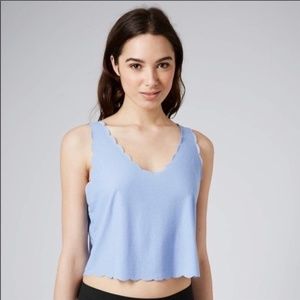 Gorgeous blue Topshop scalloped tank top